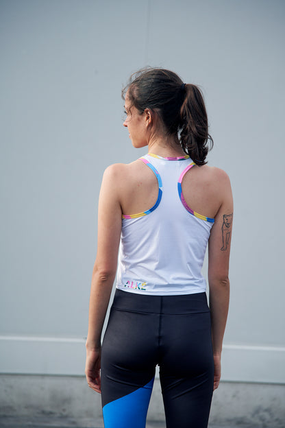 Crop Top Laure - Blanc / Imprimé Matisse